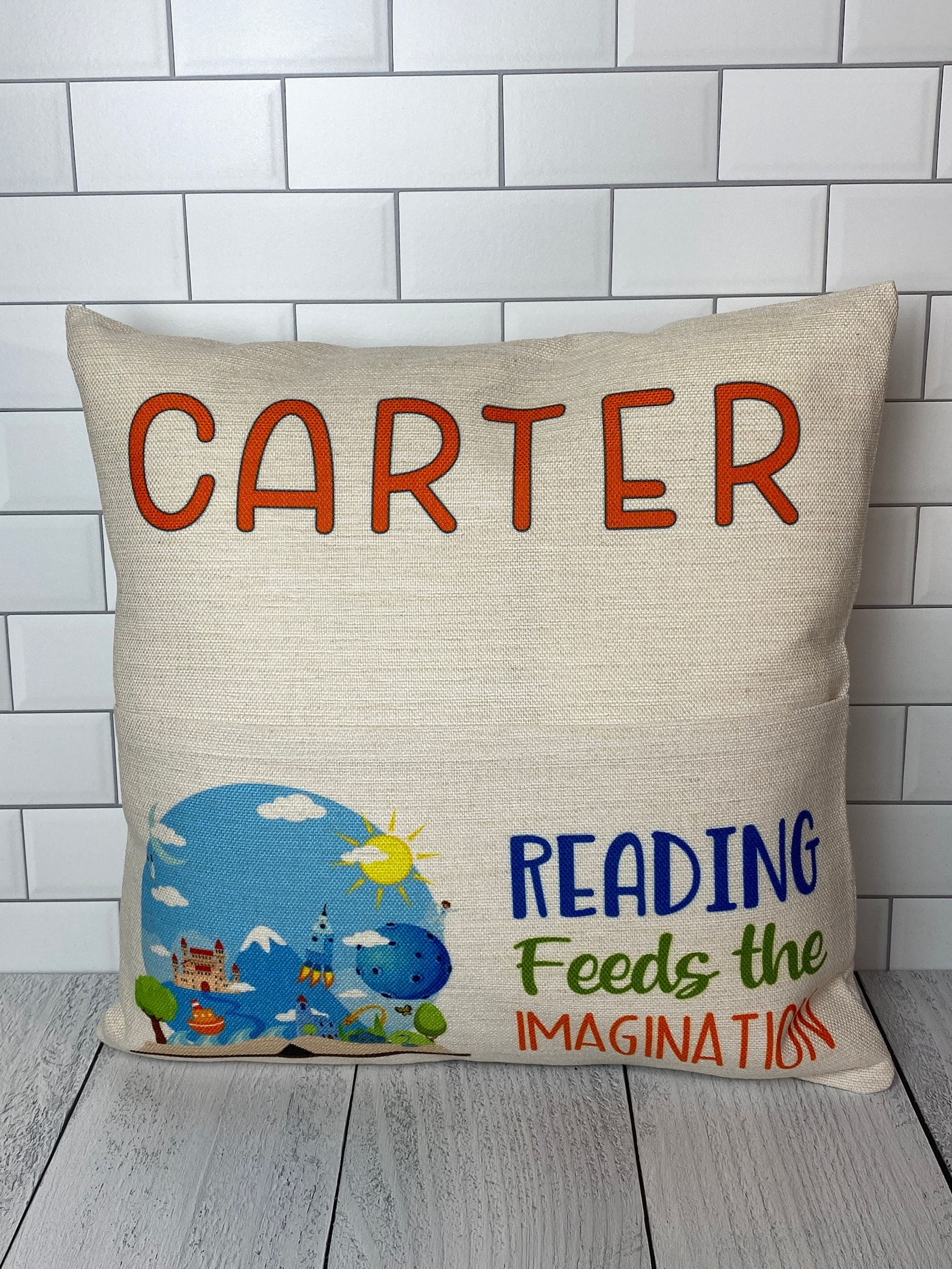 Personalized Pocket Pillow Reading Pillow Book Pillow Etsy