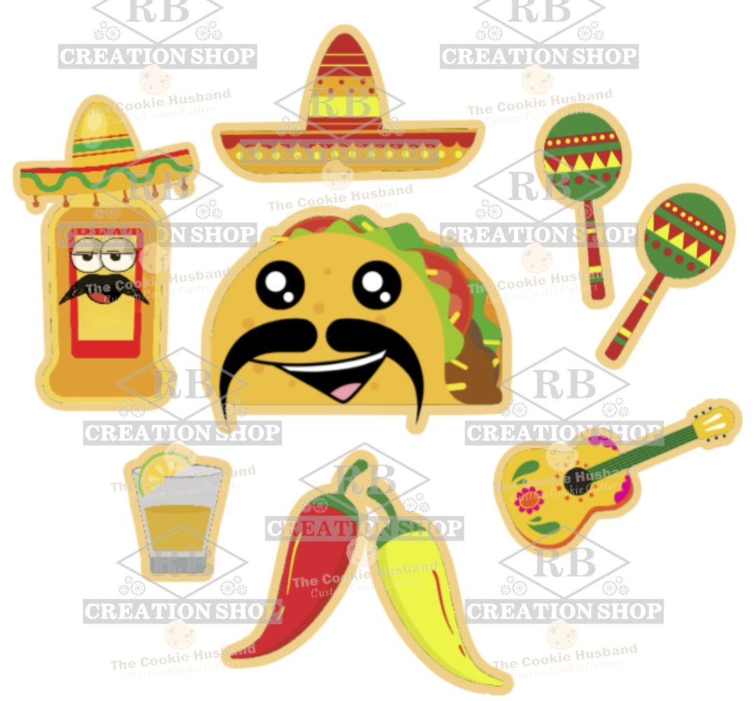 CINCO DE MAYO 7pc Cookie Cutters Set Etsy
