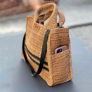 Paper Rope Crocheted Bag for Mothers Day Gift, Eco Friendly Bag, Handmade Knitted Crochet Bag,Top Handle Bag, Shopping Bag, Season Bag