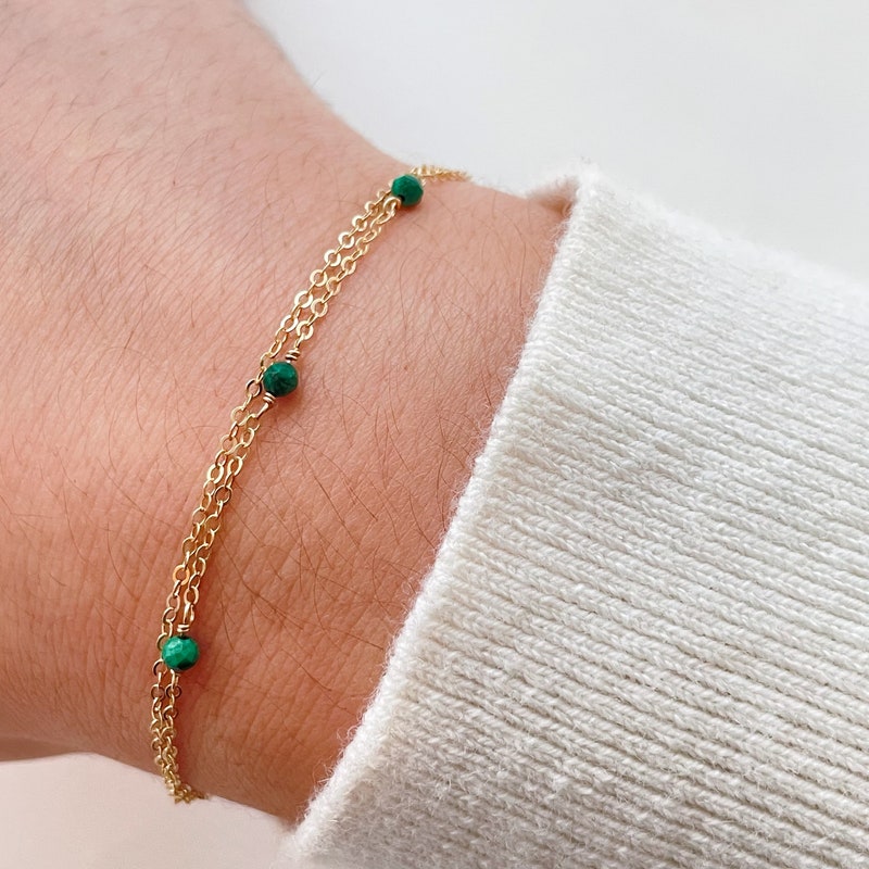 Malachite Swan Bracelet Set main image 1