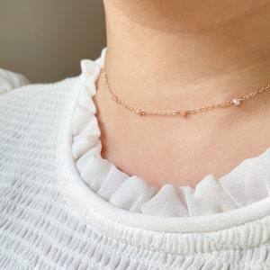 Dainty Sunstone Choker • Tiny Beaded Sunstone Necklace • Gold Gemstone Layering Necklace • Leo Birthstone Gift • Positivity Gem