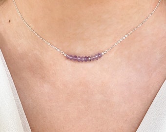 Amethyst Necklace with Raw Crystal Pendant • Dainty Amethyst Jewelry • February Birthstone Gift