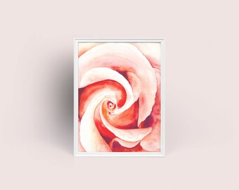 Macro Flowers Series No. 9 Digital Art Print from Original Watercolor Impression Painting, Vibrant Macro Flower Home Wall Décor Hanging Gift