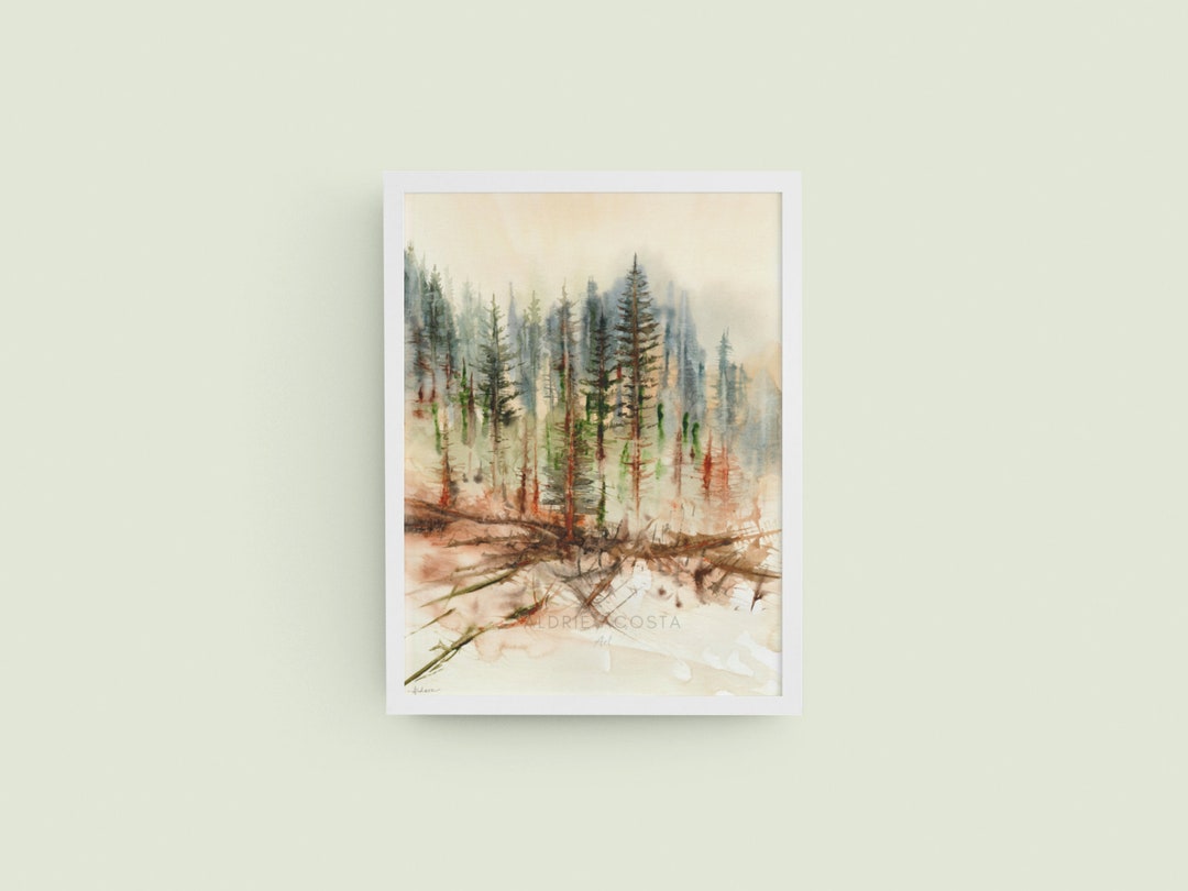 Wald Silhouette Serie Nr 16 Gicl e Art Print Von Original Aquarell wald-silhouette-serie-nr-16-gicl-e-art-print-von-original-aquarell