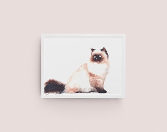 Serie di gattini n. 3, stampa artistica Giclée da un dipinto originale ad acquerello, graziosi arazzi per la cameretta dei bambini con gatti.