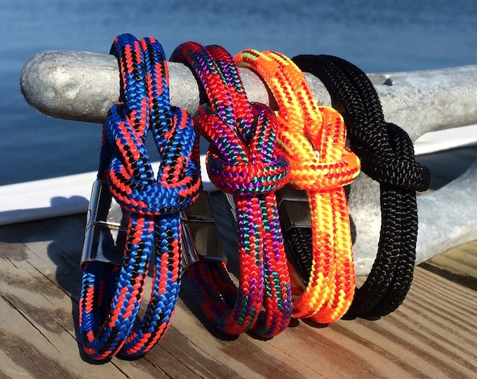 Sailor Knot Rope Bracelet Multi-Colored with secure magnetic stainless steel clasp Nautical Knot Sailing Beach Maritime Nautical Bracelet