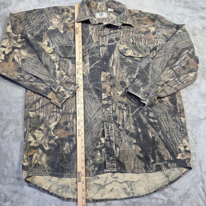 Vintage Mossy Oak Camo Flannel Shirt Mens XL Cotton Made in USA Hunting Outdoors image 5