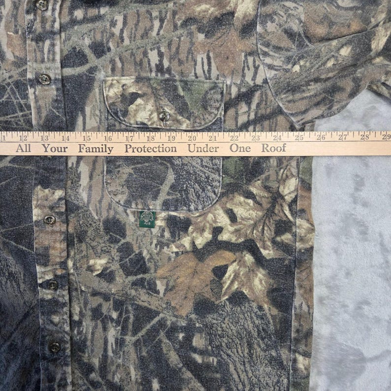 Vintage Mossy Oak Camo Flannel Shirt Mens XL Cotton Made in USA Hunting Outdoors image 6