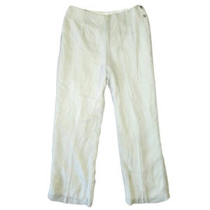 Vtg Johnny Was Linen Blend Pants Womens M Wide Leg Beachy Boho Preppy Lagenlook 画像 1