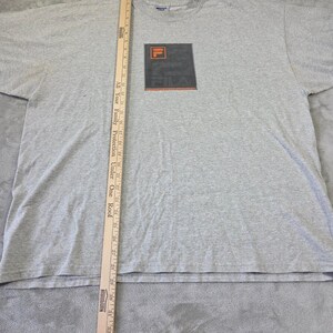 Vintage Fila Graphic T-Shirt Mens XL Heather Grey 90s Sportswear Boxy Y2k Skater bild 3