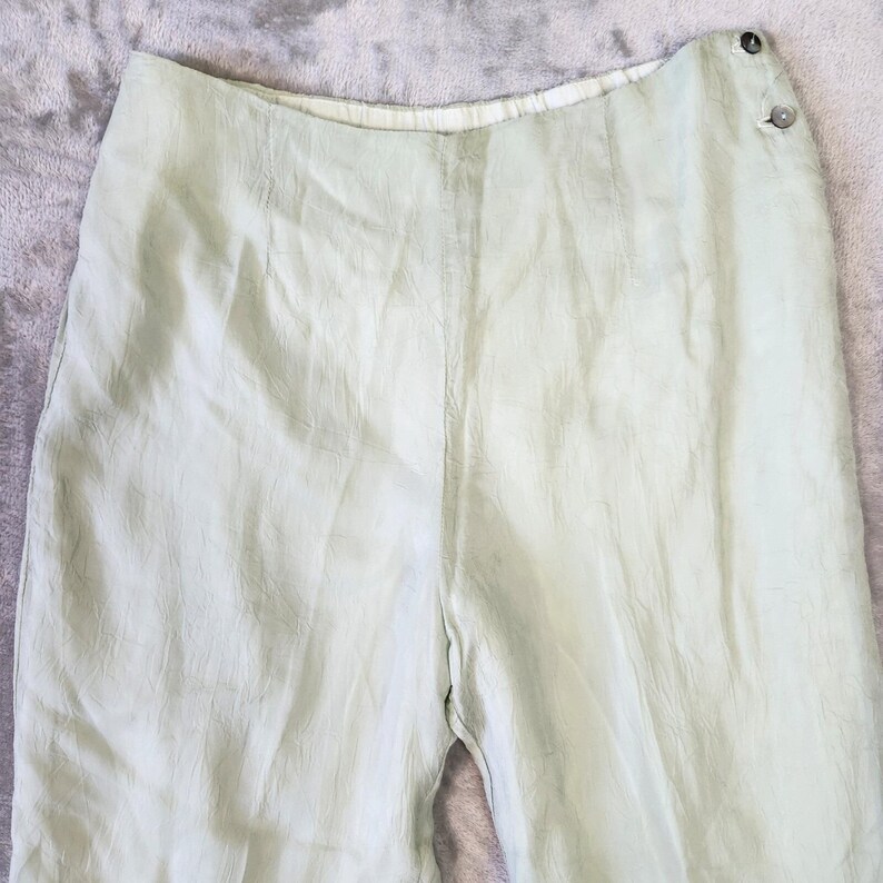 Vtg Johnny Was Linen Blend Pants Womens M Wide Leg Beachy Boho Preppy Lagenlook 画像 2