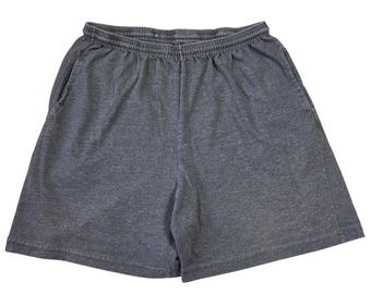 Vintage Jerzees Mens Gray Elastic Waist Athletic Jersey Shorts L Retro Grunge