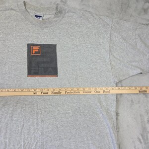 Vintage Fila Graphic T-Shirt Mens XL Heather Grey 90s Sportswear Boxy Y2k Skater bild 2