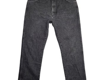 Wrangler Jeans Mens 36x30 Black Denim Western Cowboy Retro 90s Country Casual