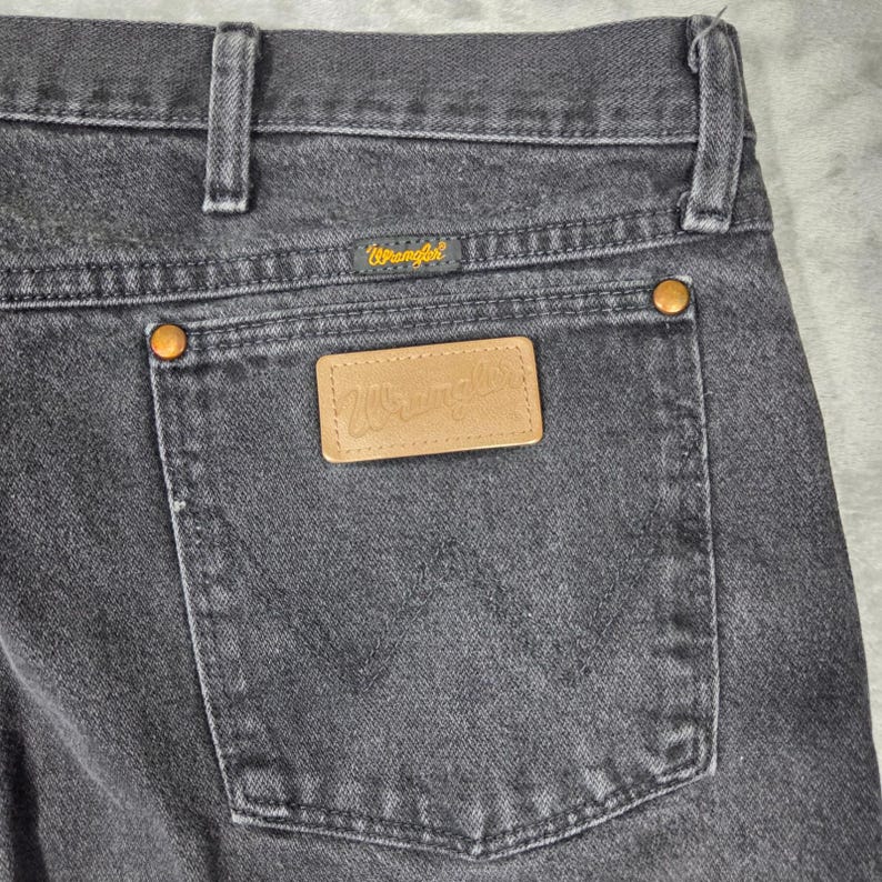 Vtg Wrangler Jeans Men 42x30 Black Denim Western Cowboy Retro 90s Country Casual image 5