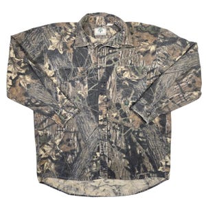 Vintage Mossy Oak Camo Flannel Shirt Mens XL Cotton Made in USA Hunting Outdoors image 1
