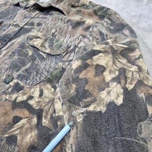 Vintage Mossy Oak Camo Flannel Shirt Mens XL Cotton Made in USA Hunting Outdoors image 3