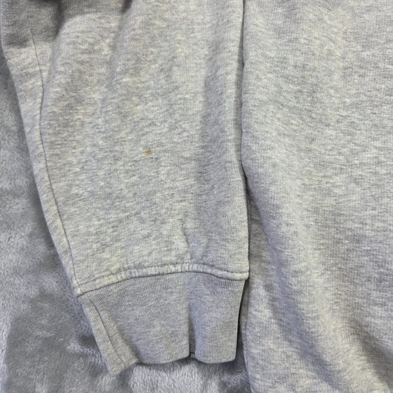 Vintage Nike Hoodie Mens Medium Grey Red Spellout Swoosh Y2K 2000s Streetwear afbeelding 8