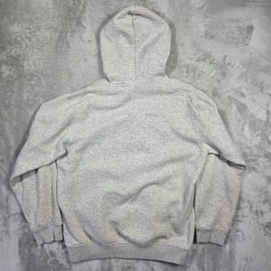 Vintage Nike Hoodie Mens Medium Grey Red Spellout Swoosh Y2K 2000s Streetwear afbeelding 7