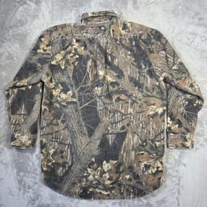 Vintage Mossy Oak Camo Flannel Shirt Mens XL Cotton Made in USA Hunting Outdoors image 9