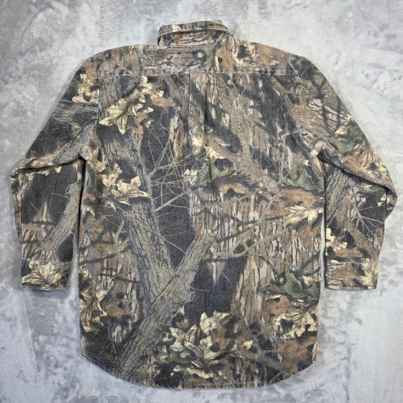 Vintage Mossy Oak Camo Flannel Shirt Mens XL Cotton Made in USA Hunting Outdoors image 9