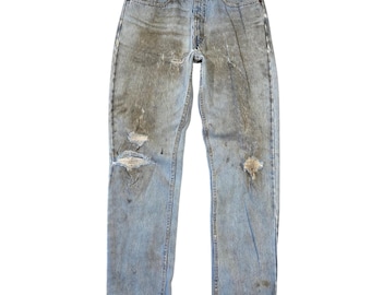 Vtg Route 66 Jeans Men 32x34 Loose Fit Thrashed Distressed Grunge Punk Skater