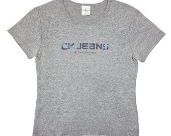 Vintage Calvin Klein Y2k Shirt Womens M Baby Tee 2000s Preppy Bratz Paris Hilton