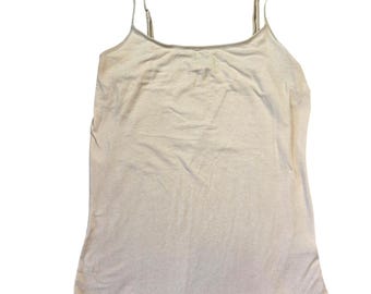 Y2k Bongo Women XL Beige Tan Adjustable Camisole Tank Top Scoop Neck 2000s Bratz