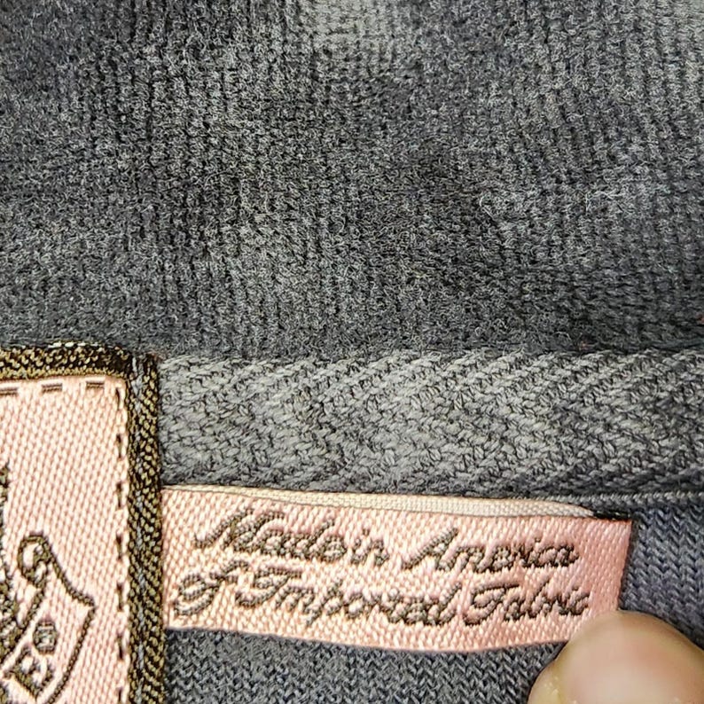 Y2k Juicy Couture Velour Full Zip Hoodie Women XL Gray 2000s Preppy Paris Hilton afbeelding 5