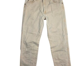 Vintage Wrangler Mens Beige Denim Jeans Regular Fit 38x30 Western Casual Cowboy