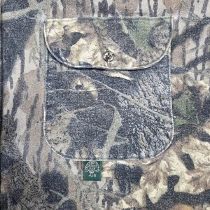 Vintage Mossy Oak Camo Flannel Shirt Mens XL Cotton Made in USA Hunting Outdoors image 8