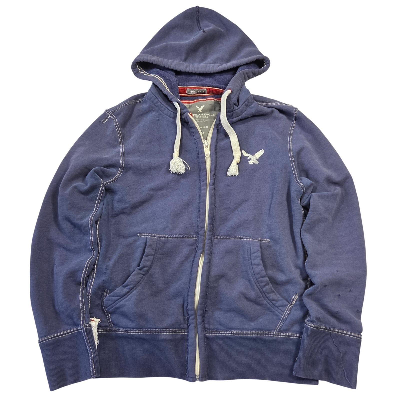 Vintage Navy Zip up Hoodie - Etsy