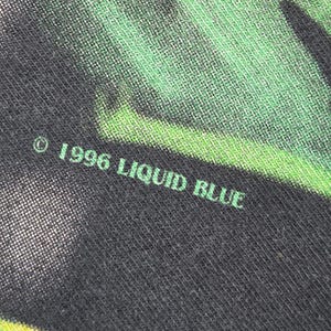 Camiseta vintage azul líquido de 1996 con estampado de dragón para hombre, talla XXL, estilo grunge punk Y2K imagen 7