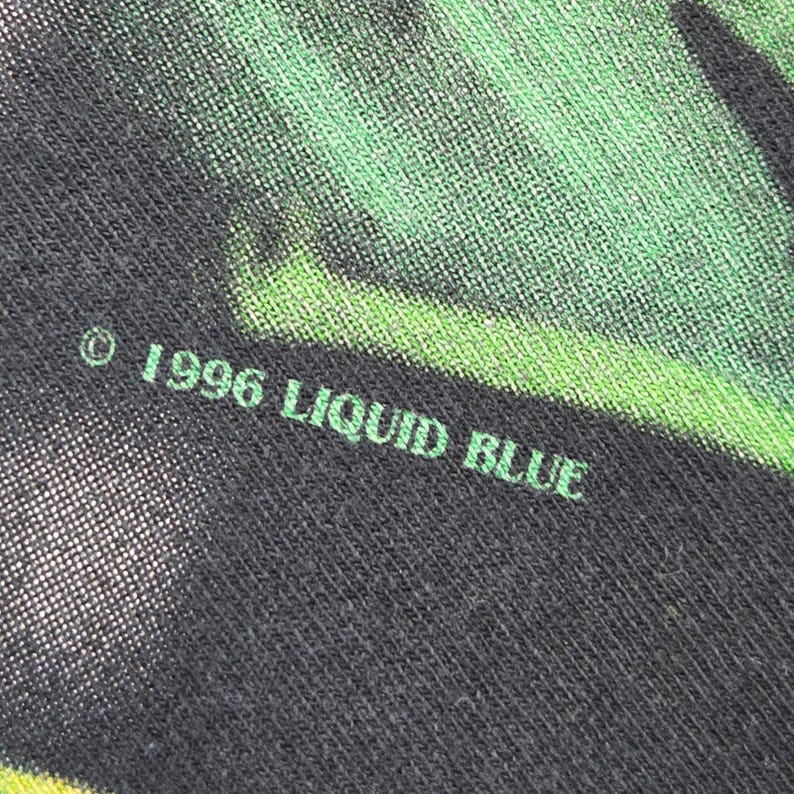 Camiseta vintage azul líquido de 1996 con estampado de dragón para hombre, talla XXL, estilo grunge punk Y2K imagen 7