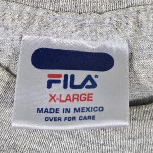 Vintage Fila Graphic T-Shirt Mens XL Heather Grey 90s Sportswear Boxy Y2k Skater bild 6