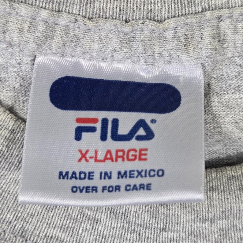 Vintage Fila Graphic T-Shirt Mens XL Heather Grey 90s Sportswear Boxy Y2k Skater bild 6