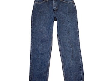 Vintage Wrangler Blues Jeans Mens 30x30 Dark Wash Denim USA Made Retro Western