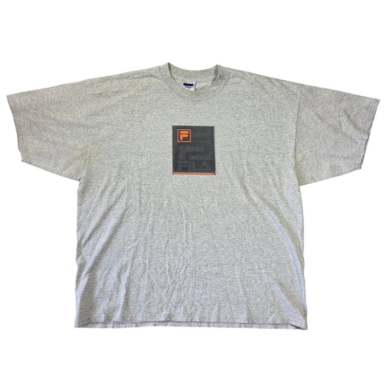 Vintage Fila Graphic T-Shirt Mens XL Heather Grey 90s Sportswear Boxy Y2k Skater bild 1