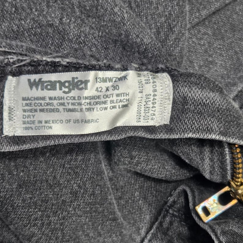 Vtg Wrangler Jeans Men 42x30 Black Denim Western Cowboy Retro 90s Country Casual image 6