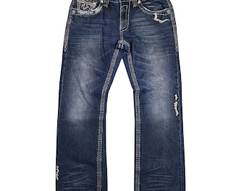 Rock Revival ブーツカットデニム W25 Y2K Y2K Rock Revival Bootcut Jeans: Embellished Low Rise Denim - Etsy