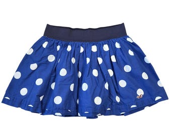 Hollister Vintage 2000s Y2K Blue White Polka Dot Skater Mini Skirt M