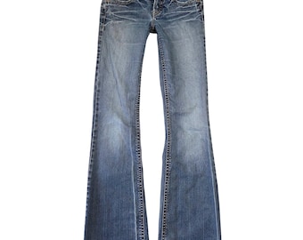 Vintage Silver Jeans Co Aiko Mid Rise Flare Jeans 28 Y2k Denim 2000s Low Rise