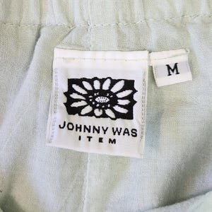 Vtg Johnny Was Linen Blend Pants Womens M Wide Leg Beachy Boho Preppy Lagenlook 画像 6