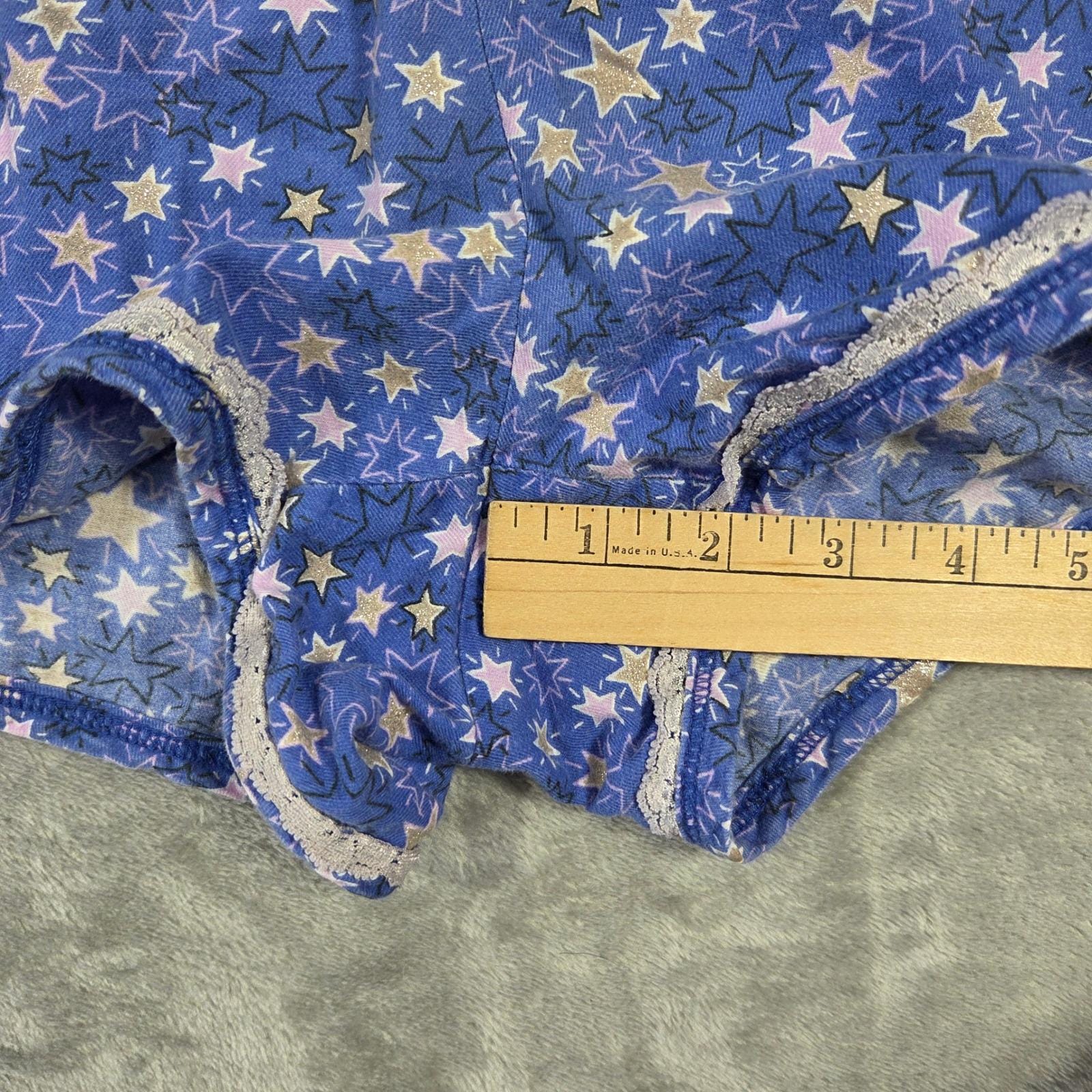 Y2k Victorias Secret Star Print Pajama Shorts Blue Lace Trim Cotton ...