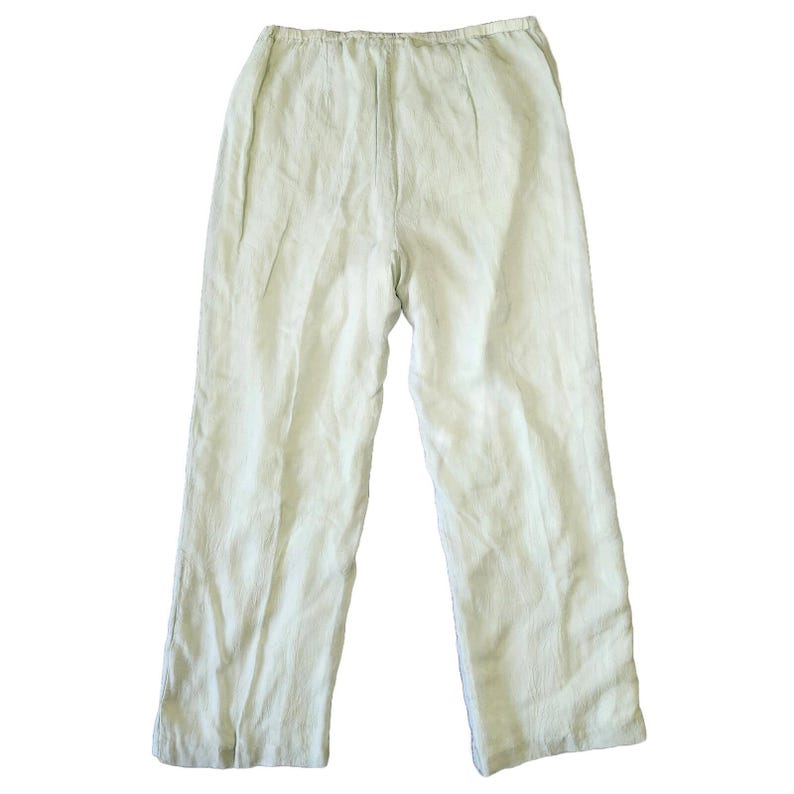 Vtg Johnny Was Linen Blend Pants Womens M Wide Leg Beachy Boho Preppy Lagenlook 画像 5