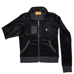 Y2k Juicy Couture Velour Hoodie Women S Zip Black 2000s Preppy Bratz Track Suit