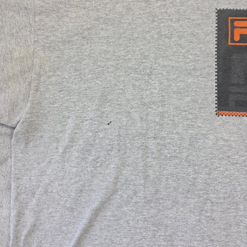 Vintage Fila Graphic T-Shirt Mens XL Heather Grey 90s Sportswear Boxy Y2k Skater bild 4