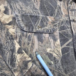 Vintage Mossy Oak Camo Flannel Shirt Mens XL Cotton Made in USA Hunting Outdoors image 2