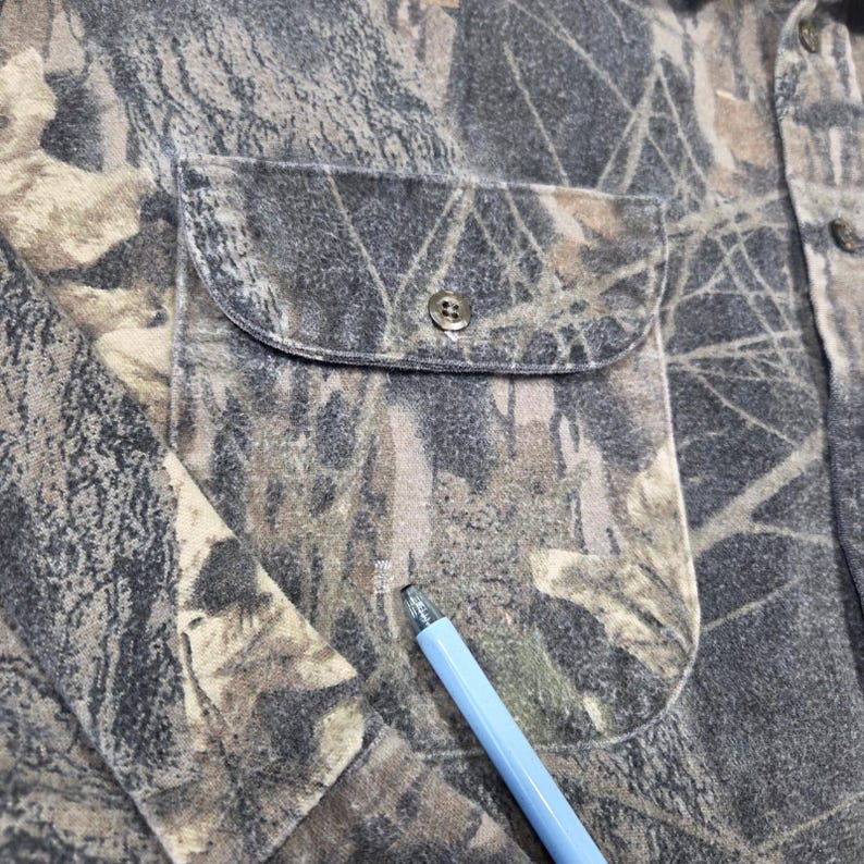 Vintage Mossy Oak Camo Flannel Shirt Mens XL Cotton Made in USA Hunting Outdoors image 2