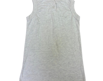 Vtg Southern Athletic Girls Medium Heather Gray Sleeveless Henley Dress S 404G